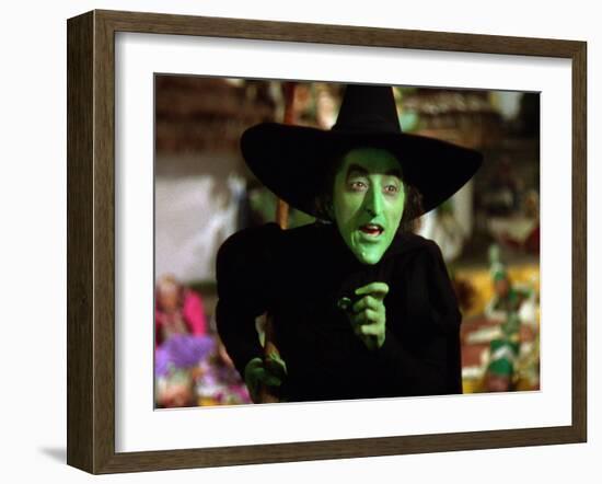 The Wizard of Oz, Margaret Hamilton, 1939-null-Framed Premium Photographic Print