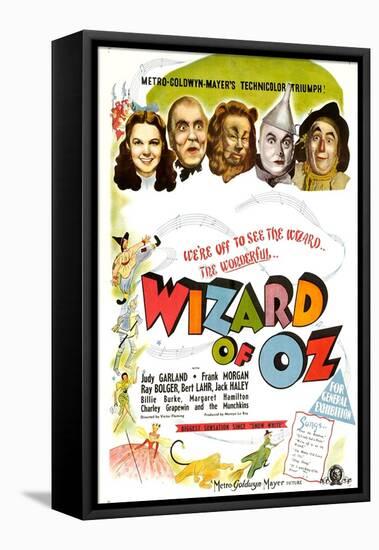 The Wizard of Oz, UK Movie Poster, 1939-null-Framed Stretched Canvas