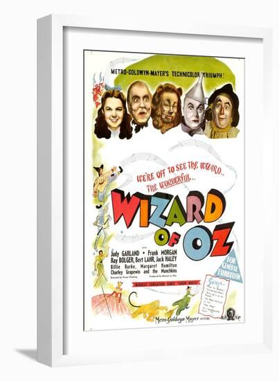 The Wizard of Oz, UK Movie Poster, 1939-null-Framed Art Print