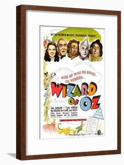 The Wizard of Oz, UK Movie Poster, 1939-null-Framed Art Print