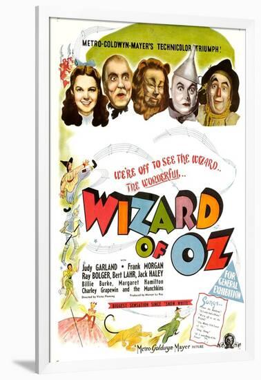 The Wizard of Oz, UK Movie Poster, 1939-null-Framed Art Print