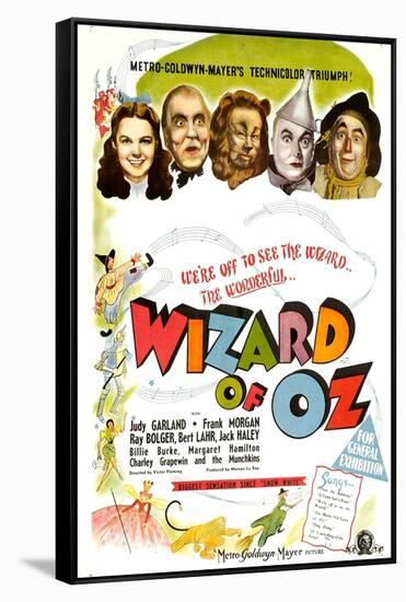 The Wizard of Oz, UK Movie Poster, 1939-null-Framed Stretched Canvas