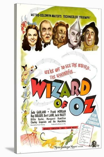 The Wizard of Oz, UK Movie Poster, 1939-null-Stretched Canvas