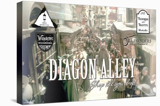 The Wizarding World: Harry Potter - Diagon Alley Shops-Trends International-Stretched Canvas