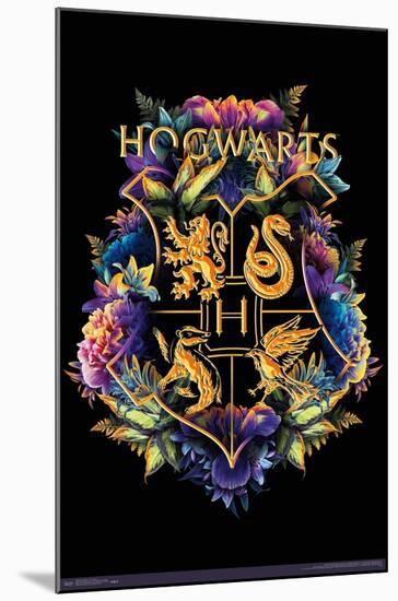 The Wizarding World: Harry Potter - Floral House Crests-Trends International-Mounted Poster