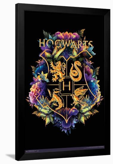 The Wizarding World: Harry Potter - Floral House Crests-Trends International-Framed Poster