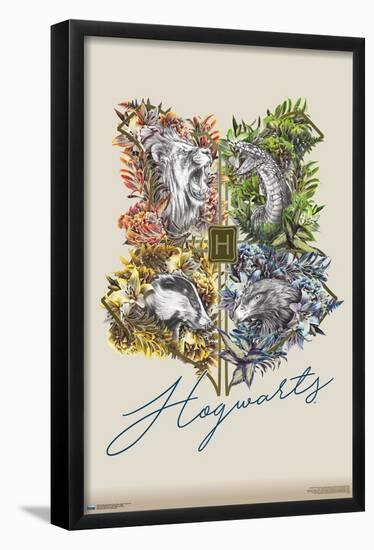 The Wizarding World: Harry Potter - Flower House Crest-Trends International-Framed Poster