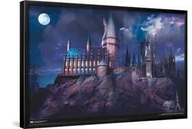 The Wizarding World: Harry Potter - Hogwarts At Night-Trends International-Framed Poster