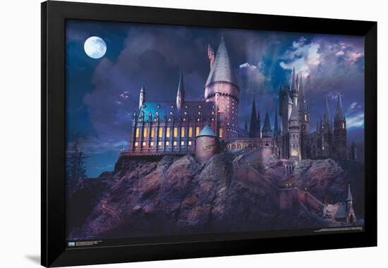 The Wizarding World: Harry Potter - Hogwarts At Night-Trends International-Framed Poster