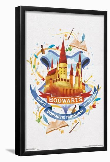 The Wizarding World: Harry Potter - Hogwarts Castle Charm-Trends International-Framed Poster