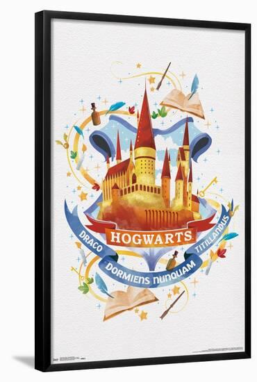 The Wizarding World: Harry Potter - Hogwarts Castle Charm-Trends International-Framed Poster