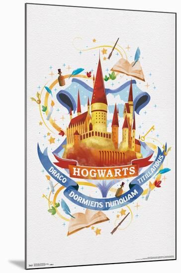 The Wizarding World: Harry Potter - Hogwarts Castle Charm-Trends International-Mounted Poster