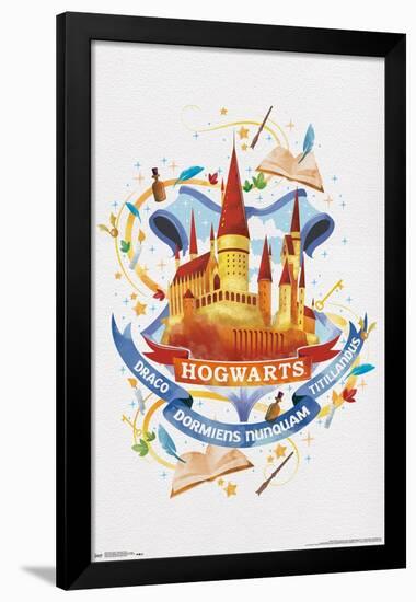 The Wizarding World: Harry Potter - Hogwarts Castle Charm-Trends International-Framed Poster