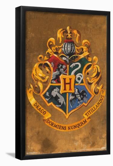 The Wizarding World: Harry Potter - Hogwarts Crest-Trends International-Framed Poster