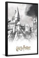 The Wizarding World: Harry Potter - Illustrated Hogwarts-Trends International-Framed Poster