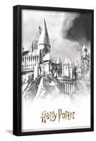 The Wizarding World: Harry Potter - Illustrated Hogwarts-Trends International-Framed Poster