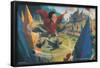 The Wizarding World: Harry Potter - Illustrated Quidditch-Trends International-Framed Poster