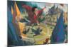 The Wizarding World: Harry Potter - Illustrated Quidditch-Trends International-Mounted Poster