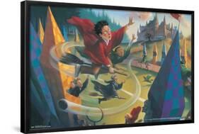 The Wizarding World: Harry Potter - Illustrated Quidditch-Trends International-Framed Poster