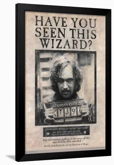 The Wizarding World: Harry Potter - Sirius Black Wanted Poster-Trends International-Framed Poster