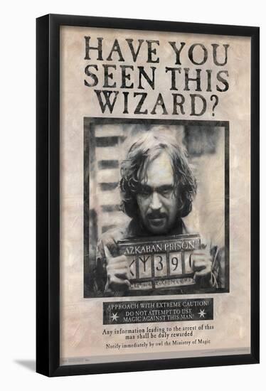 The Wizarding World: Harry Potter - Sirius Black Wanted Poster-Trends International-Framed Poster