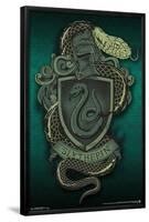 The Wizarding World: Harry Potter - Slytherin Snake Crest-Trends International-Framed Poster