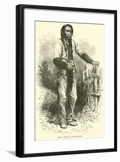 The "Wolf", a Ute Indian-null-Framed Giclee Print
