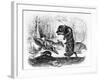 The Wolf and the Hunter, Illustration for 'Fables' of La Fontaine, Published by H. Fournier Aine,…-J.J. Grandville-Framed Giclee Print