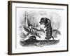 The Wolf and the Hunter, Illustration for 'Fables' of La Fontaine, Published by H. Fournier Aine,…-J.J. Grandville-Framed Giclee Print