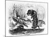 The Wolf and the Hunter, Illustration for 'Fables' of La Fontaine, Published by H. Fournier Aine,…-J.J. Grandville-Mounted Giclee Print