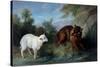 The Wolf and the Lamb, 1751 (Oil on Canvas)-Jean-Baptiste Oudry-Stretched Canvas