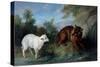 The Wolf and the Lamb, 1751 (Oil on Canvas)-Jean-Baptiste Oudry-Stretched Canvas