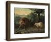 The Wolf and the Lamb (Oil on Canvas)-Jean-Baptiste Oudry-Framed Giclee Print