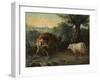 The Wolf and the Lamb (Oil on Canvas)-Jean-Baptiste Oudry-Framed Giclee Print