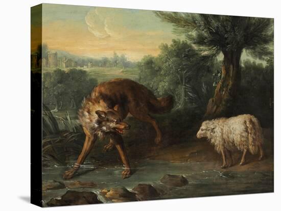 The Wolf and the Lamb (Oil on Canvas)-Jean-Baptiste Oudry-Stretched Canvas