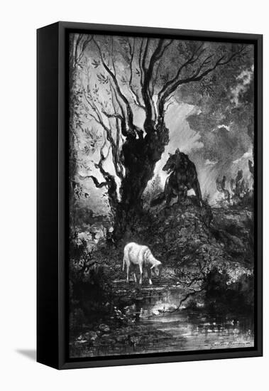 The Wolf and the Lamb-Gustave Moreau-Framed Stretched Canvas