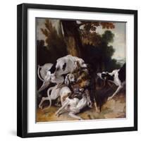 The Wolf Hunt, 1725-Jean-Baptiste Oudry-Framed Premium Giclee Print