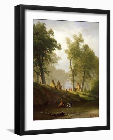 The Wolf River, Kansas, c.1859-Albert Bierstadt-Framed Giclee Print