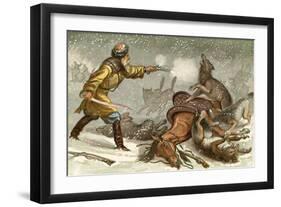 The Wolf - 'The Noble Sacrifice'-Johann Baptist Zwecker-Framed Giclee Print