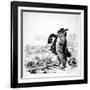 The Wolf Turned Shepherd, Illustration for 'Fables' of La Fontaine (1621-95), Published by H.…-J.J. Grandville-Framed Giclee Print