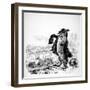 The Wolf Turned Shepherd, Illustration for 'Fables' of La Fontaine (1621-95), Published by H.…-J.J. Grandville-Framed Premium Giclee Print