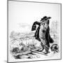 The Wolf Turned Shepherd, Illustration for 'Fables' of La Fontaine (1621-95), Published by H.…-J.J. Grandville-Mounted Premium Giclee Print