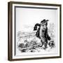 The Wolf Turned Shepherd, Illustration for 'Fables' of La Fontaine (1621-95), Published by H.…-J.J. Grandville-Framed Giclee Print