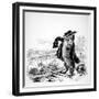 The Wolf Turned Shepherd, Illustration for 'Fables' of La Fontaine (1621-95), Published by H.…-J.J. Grandville-Framed Giclee Print