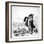 The Wolf Turned Shepherd, Illustration for 'Fables' of La Fontaine (1621-95), Published by H.…-J.J. Grandville-Framed Giclee Print