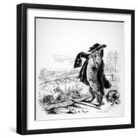 The Wolf Turned Shepherd, Illustration for 'Fables' of La Fontaine (1621-95), Published by H.…-J.J. Grandville-Framed Giclee Print