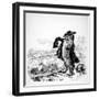 The Wolf Turned Shepherd, Illustration for 'Fables' of La Fontaine (1621-95), Published by H.…-J.J. Grandville-Framed Giclee Print