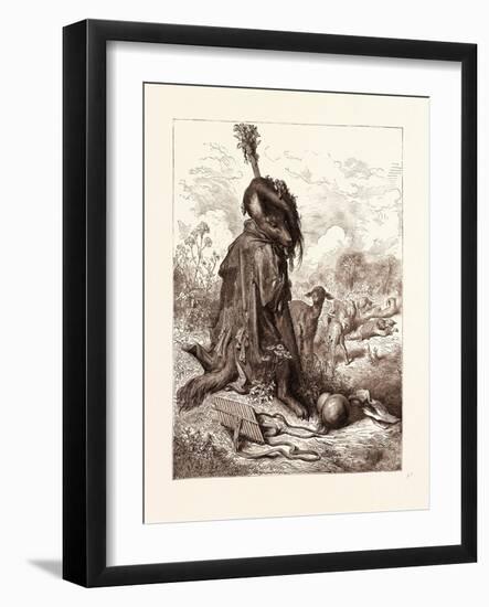 The Wolf Turned Shepherd-Gustave Dore-Framed Giclee Print