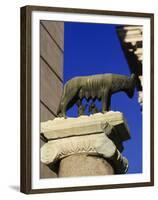 The Wolf with Romuls and Remus, Rome, Italy-Angelo Cavalli-Framed Premium Photographic Print