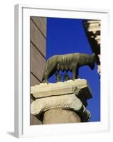 The Wolf with Romuls and Remus, Rome, Italy-Angelo Cavalli-Framed Premium Photographic Print